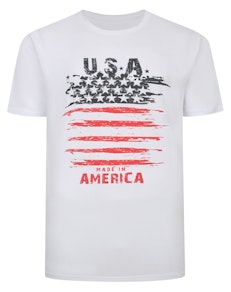 Bigdude USA Print T-Shirt White
